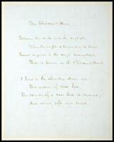 Autograph Manuscript of "The Children's Hour", signed by Henry W. Longfellow