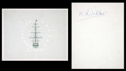 Card, signed by Mohammad Reza Shah Pahlavi