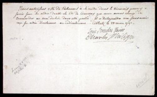 Autograph Document, signed by Louis Stanislas Xavier (Louis XVIII) and Charles Phillippe (Charles X)