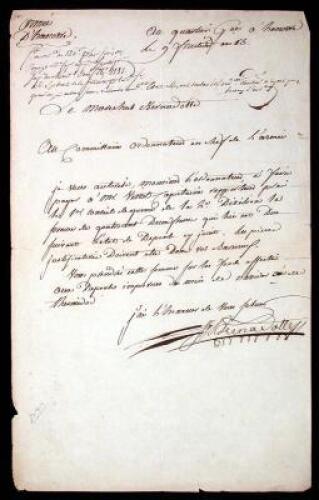 Autograph Letter, signed by Marshal Bernadotte, King Charles XIV of Sweden