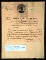 Document, signed by Marshal Moncey, titled "République Française"