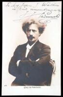 Photographic Postcard, signed and inscribed by Polish pianist and politician Jan Ignacy Paderewski