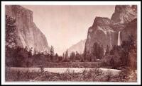 Albumen photograph of Yosemite Valley, California, with Yosemite Falls