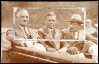 Silver photograph showing Charles A. Lindbergh at Bettis Field, McKeesport, Pennsylvania, with the Mayor of Pittsburgh, August 1927