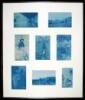 Collection of 8 cyanotypes of the Southwest and of the Pueblos, framed