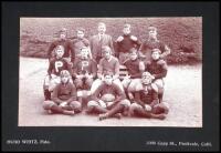 Group photograph of the 12-member Piedmont High School football team, with coach