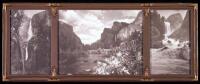 Triptych photograph of Yosemite waterfalls