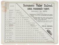 Broadside rate sheet for the Sacramento and Placerville Railroad, 1876