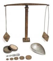 Two gold scales and a hydrometer