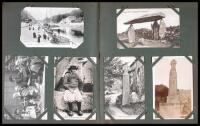 Photographic postcard album of historic places and artwork throughout England and Europe
