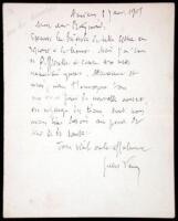 Autograph Letter signed by Jules Verne