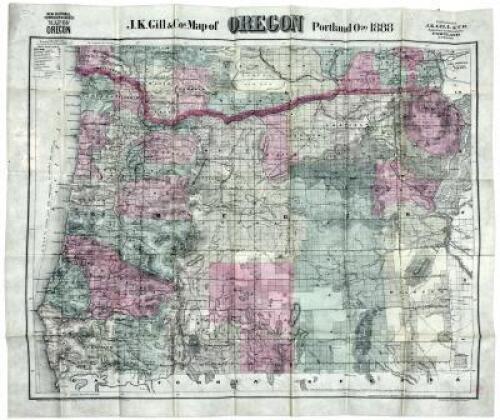 J. K. Gill & Co.s Map of Oregon Portland Ogn. 1889