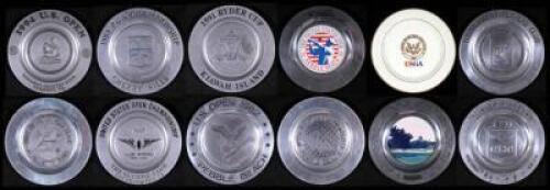 Collection of 12 commemorative golf plates