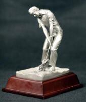 Original pewter golfing statue