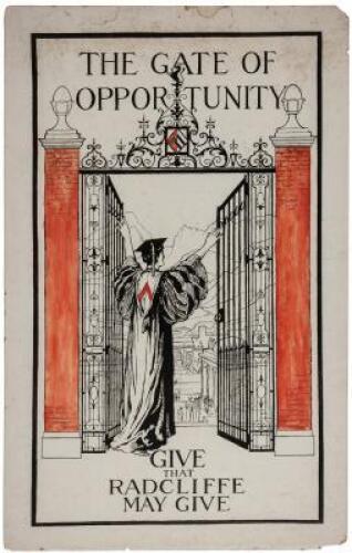 "The Gate of Opportunity" - Original poster art for Radcliffe College, 1922