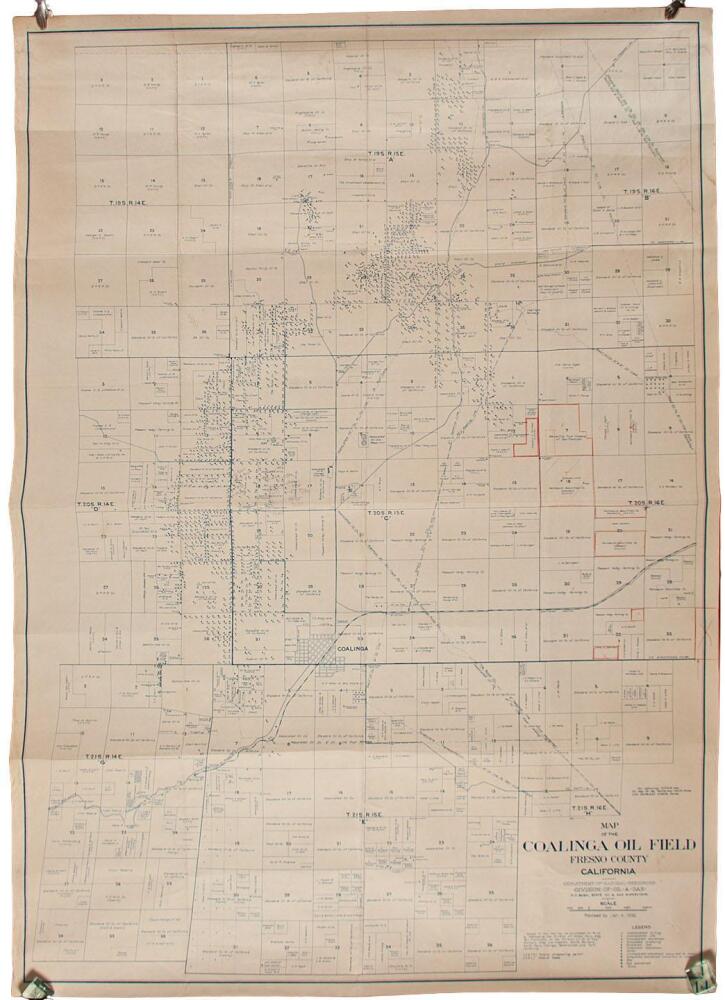 Map of the Coalinga Oil Field, Fresno, California