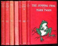 Seven volumes in Harper's decorative red cloth series