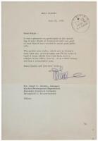 Typed Letter, signed, from Walt Disney, mentioning the "House of Tomorrow"