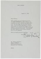 WITHDRAWN Typed Letter, signed, from Walt Disney, mentioning the "Mary Poppins"