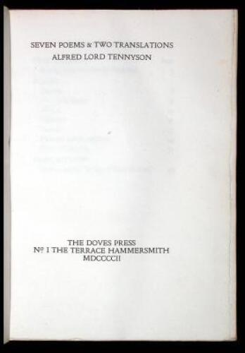 Seven Poems and Two Translations