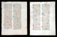 Two manuscript leaves on vellum