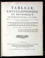 Tableau encyclop&eacute;dique et methodique des trois regn&eacute;s de la nature... Erp&eacute;tologie [and] ...Ophiologie