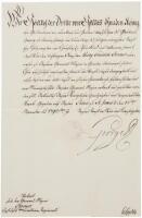 Manuscript document, signed, promoting Colonel Georg Friedrich Bremer to the rank of General-Major