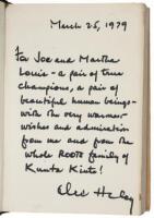Roots - inscribed to Joe Louis from the author