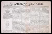 The American Spectator: A Literary Newspaper, Vol. 1, No. 1 - Two copies