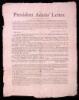 President Adams' Letter. Office of the Anti-Monarchist, (Northampton,) March 20, 1809. The following is an extract from a Letter of the late President of the United States, the venerable John Adams, addressed to Daniel Wright and Erastus Lyman, Esquires, 