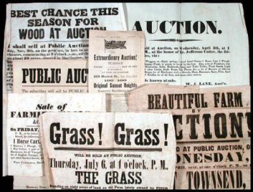 Collection of 9 Auction broadsides