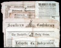 Lot of 7 Civil War era newspapers