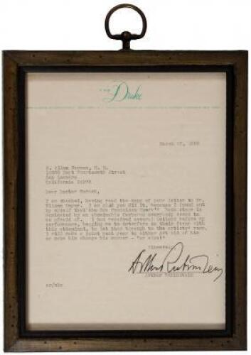 Typed Letter, signed, regarding the San Francisco Opera