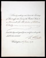 Document signed by Grant as President of the United States