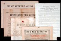 Collection of nine printed broadsides, circulars or newspapers relating to land sales and settlement in the American West and Midwest