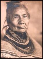 Original silver gelatin portrait photograph of an elderly Native American woman