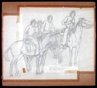 Study for Western Painting: Four Men on Horseback