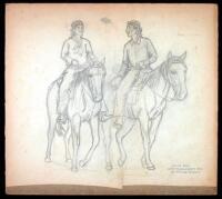 Study for Western Painting: Two Scouts Conversing on Horseback