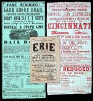 Two broadsides advertising fares, and one folding timetable with map