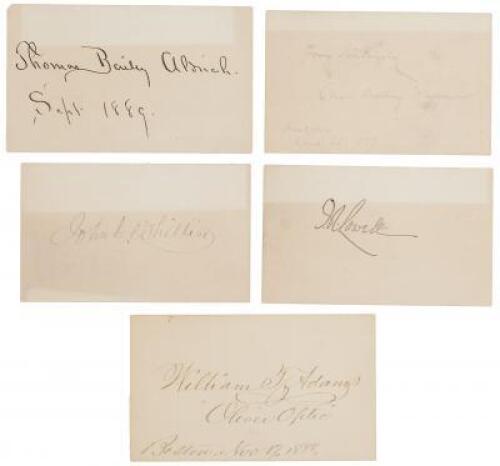 Five signed cards from 19th century American authors