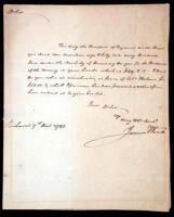Autograph letter signed, to Colonel John Fitzgerald