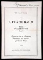 Program for L. Frank Baum's Fairylogue