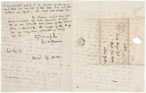 Autograph Letter Signed - 1831 Notorious Sex Scandal Murder in Pennsylvania