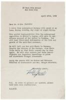 Typed Letter Signed - 1939 German exile photographer and Einstein’s step-daughter host secret anti-Nazi meeting in New York