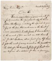 Autograph Letter Signed - 1809 New York Patrician Rapist seeks Wall Street loan