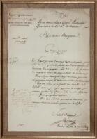 Autograph Document, Signed by Napoleon - a granted request from an inactive office to re-enlist into the Grenaduis in the new 85½ Battalian