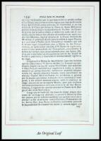 An Original Leaf from Francisco Palou's Life of the Venerable Father Junipero Serra, 1787