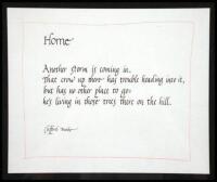 "Home", calligraphed poem