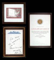 Three miscellaneous framed items