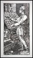 Untitled print depicting a medeival typesetter